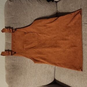 Rust Orange Overall Dress